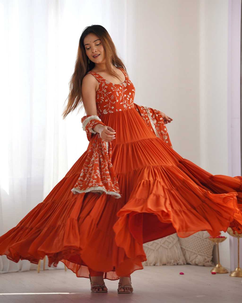 Ynf Faux Georgette KESH504 49 Gowns Wedding Collections Festive Collections Wholesale Anarkali Gown Georgette Gown Gown With Dupatta Manufacturer