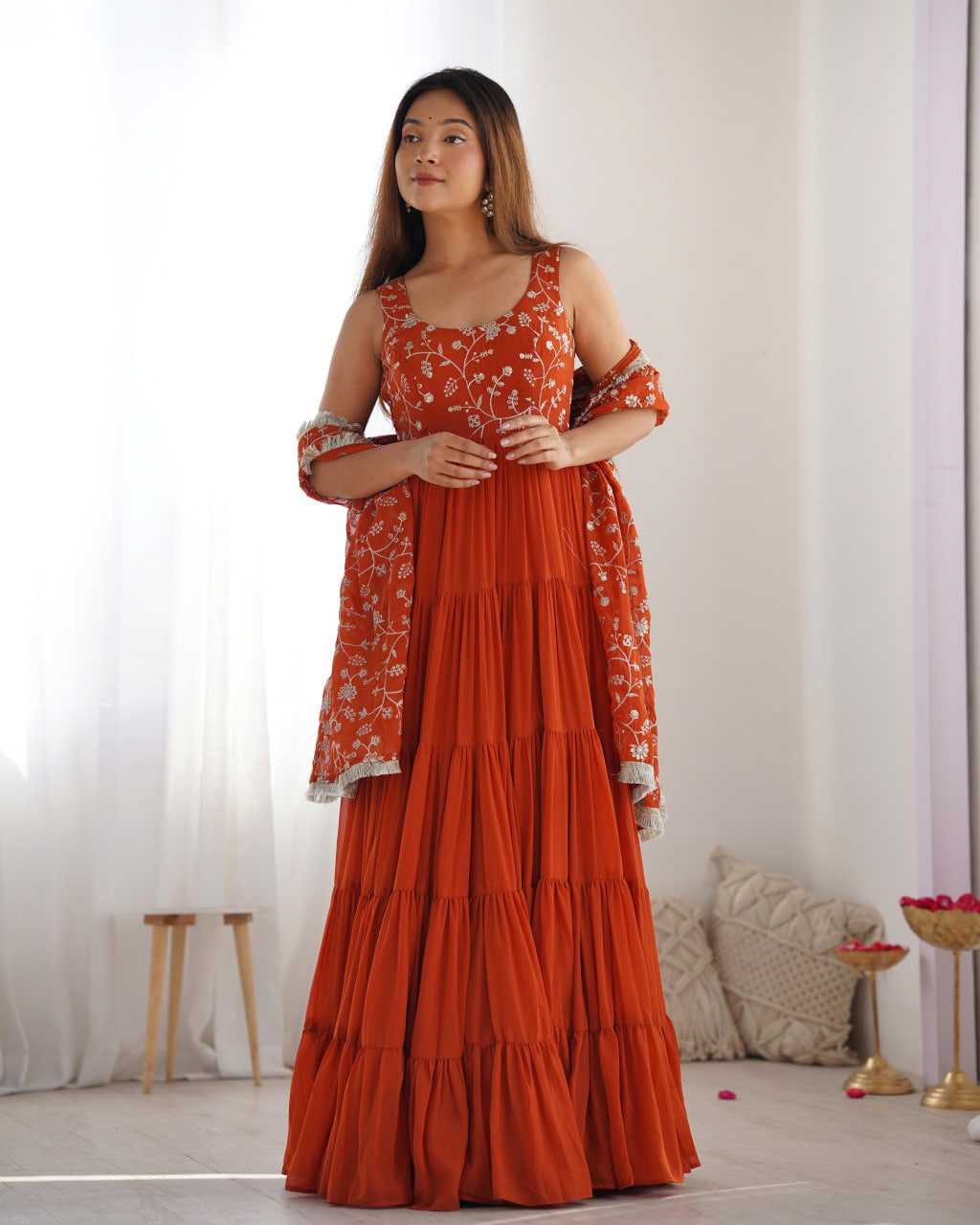 Ynf Faux Georgette KESH504 49 Gowns Wedding Collections Festive Collections Wholesale Anarkali Gown Georgette Gown Gown With Dupatta Manufacturer
