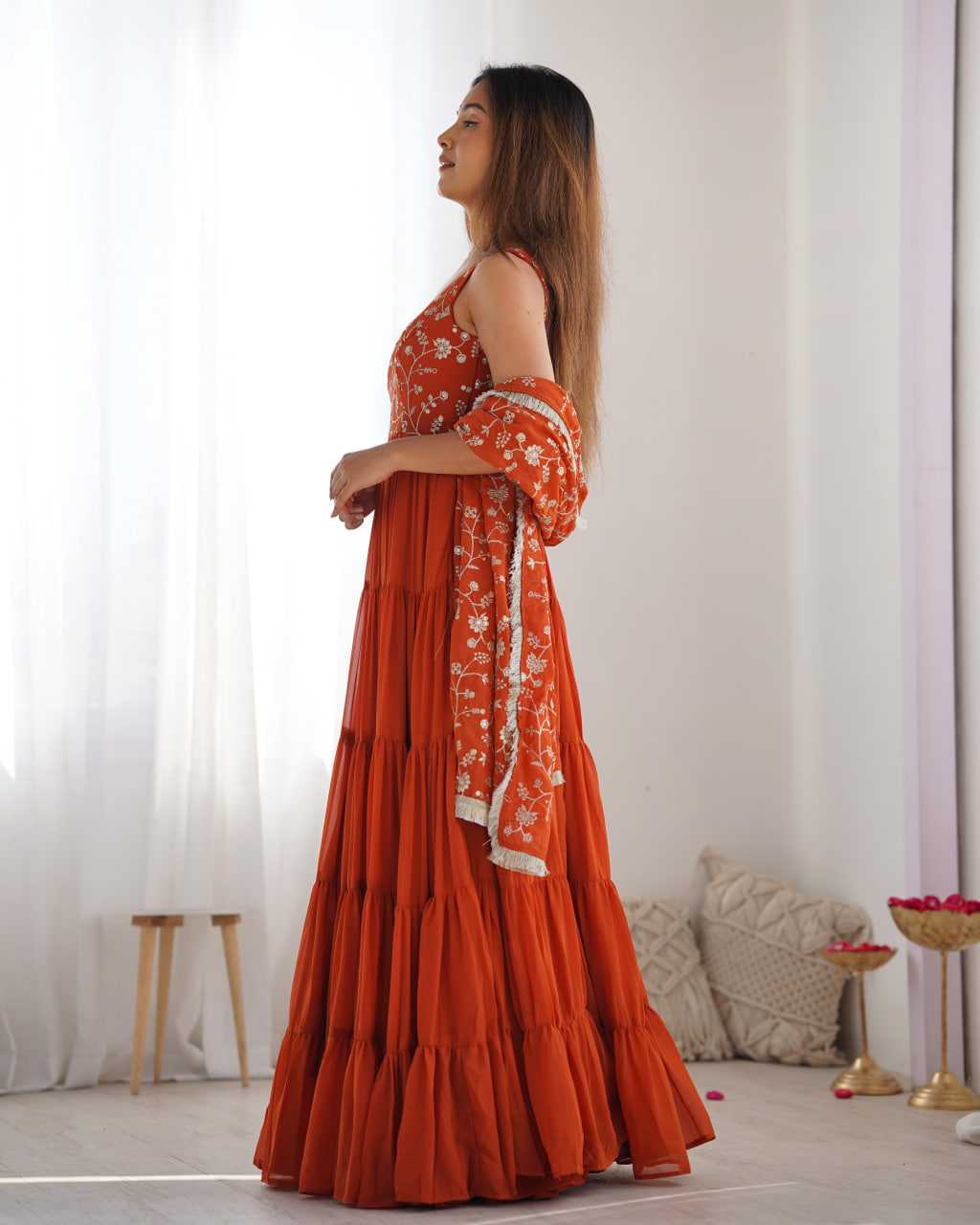 Ynf Faux Georgette KESH504 49 Gowns Wedding Collections Festive Collections Wholesale Anarkali Gown Georgette Gown Gown With Dupatta Manufacturer