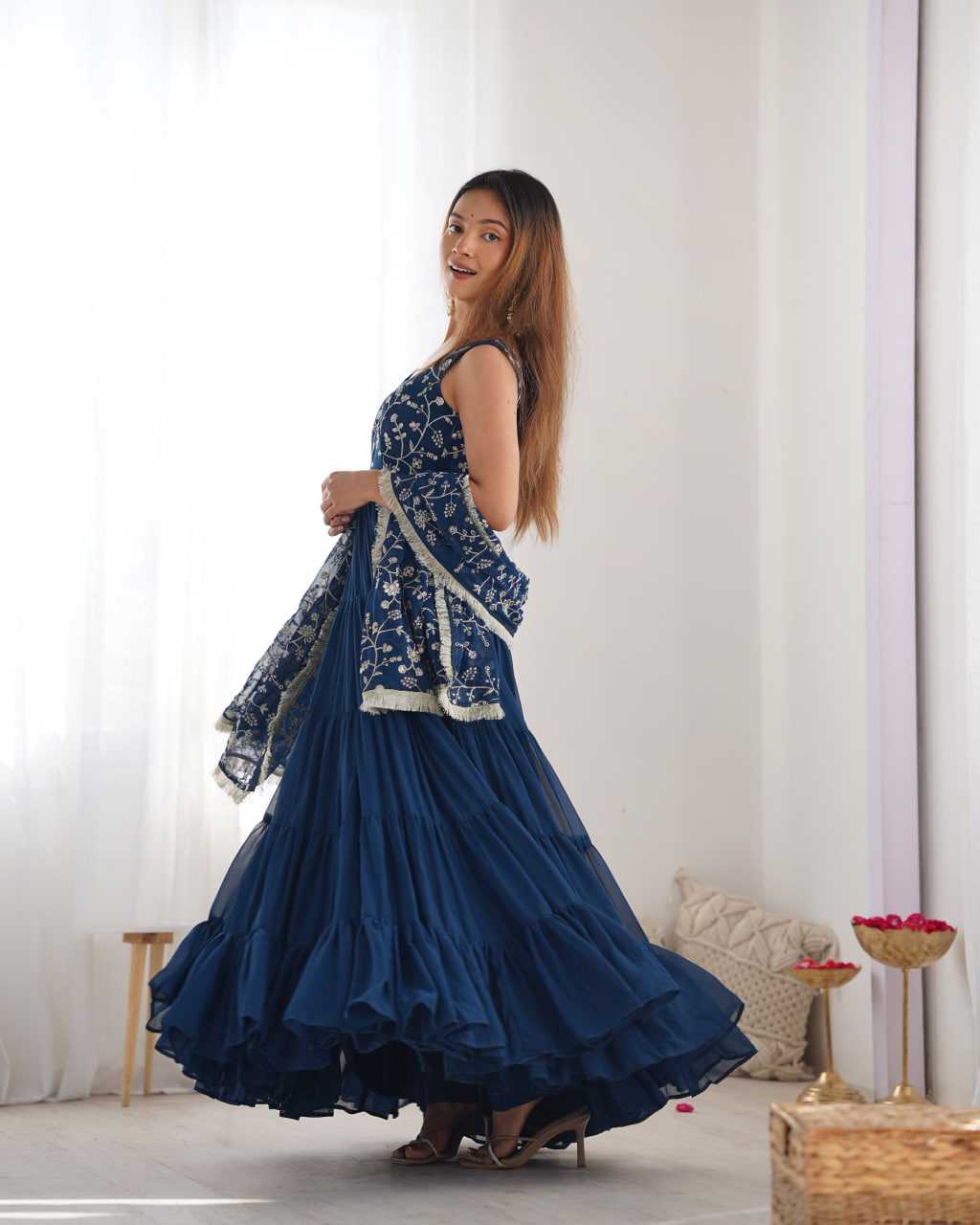 Ynf Faux Georgette KESH504 49 Gowns Wedding Collections Festive Collections Wholesale Anarkali Gown Georgette Gown Gown With Dupatta Manufacturer
