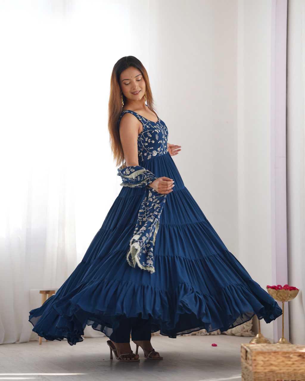 Ynf Faux Georgette KESH504 49 Gowns Wedding Collections Festive Collections Wholesale Anarkali Gown Georgette Gown Gown With Dupatta Manufacturer