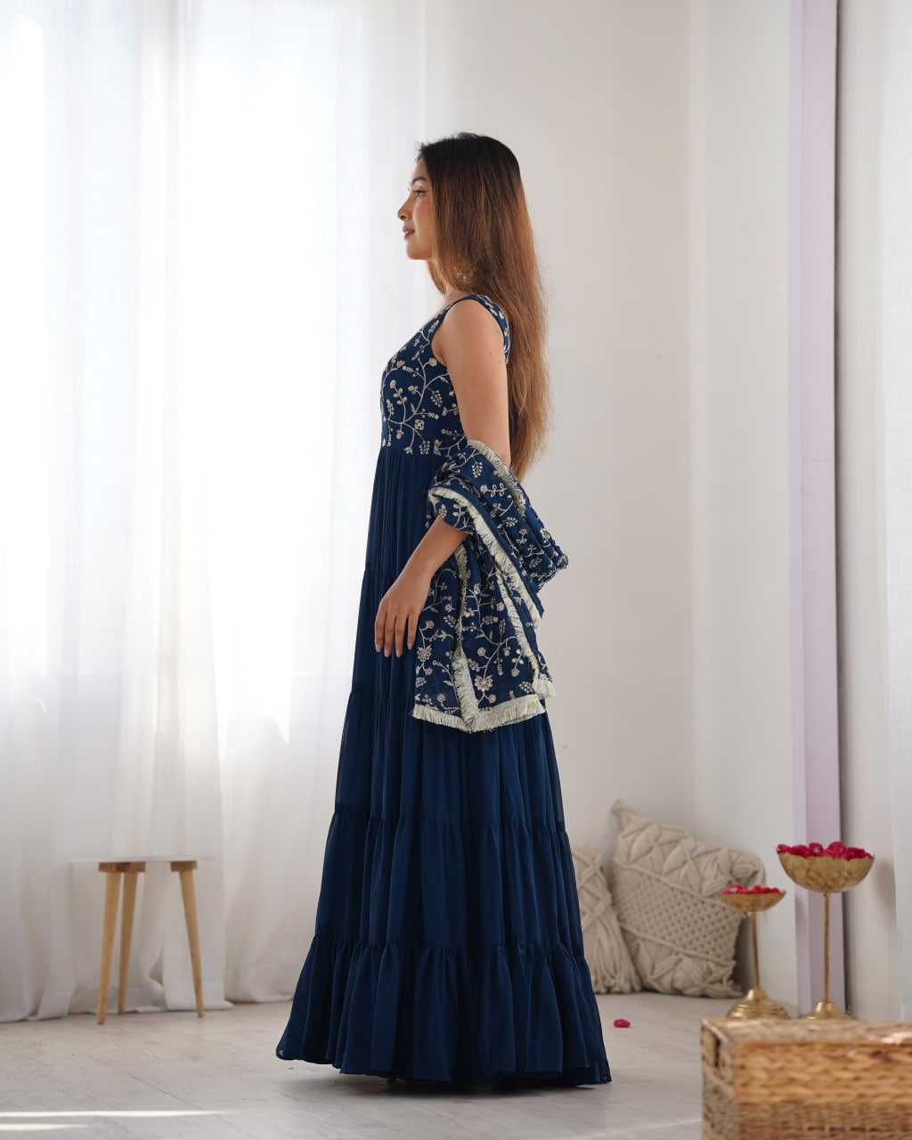 Ynf Faux Georgette KESH504 49 Gowns Wedding Collections Festive Collections Wholesale Anarkali Gown Georgette Gown Gown With Dupatta Manufacturer