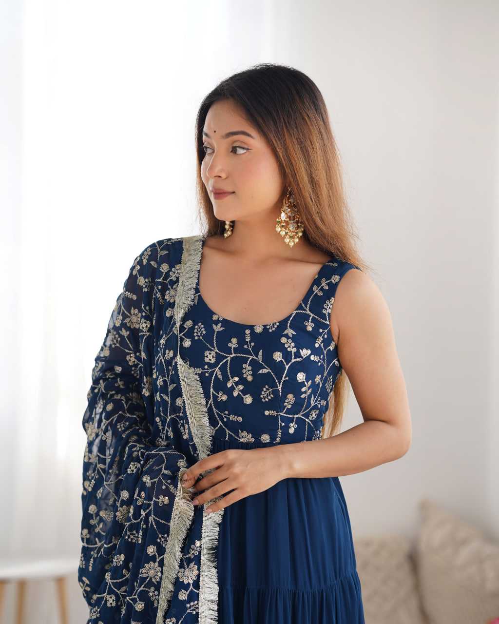 Ynf Faux Georgette KESH504 49 Gowns Wedding Collections Festive Collections Wholesale Anarkali Gown Georgette Gown Gown With Dupatta Manufacturer