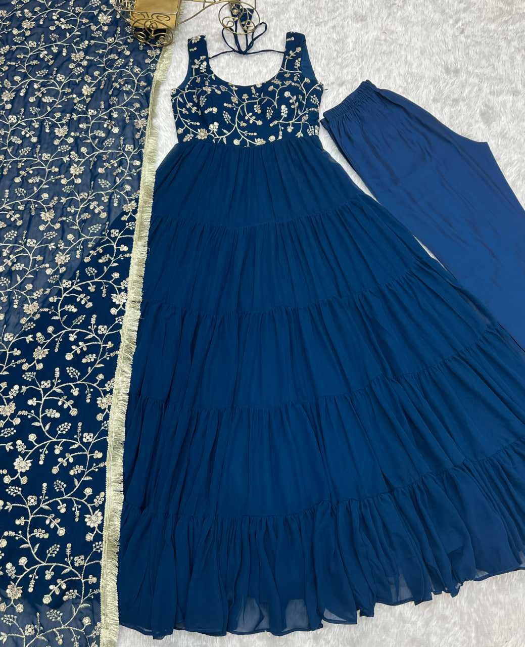 Ynf Faux Georgette KESH504 49 Gowns Wedding Collections Festive Collections Wholesale Anarkali Gown Georgette Gown Gown With Dupatta Manufacturer