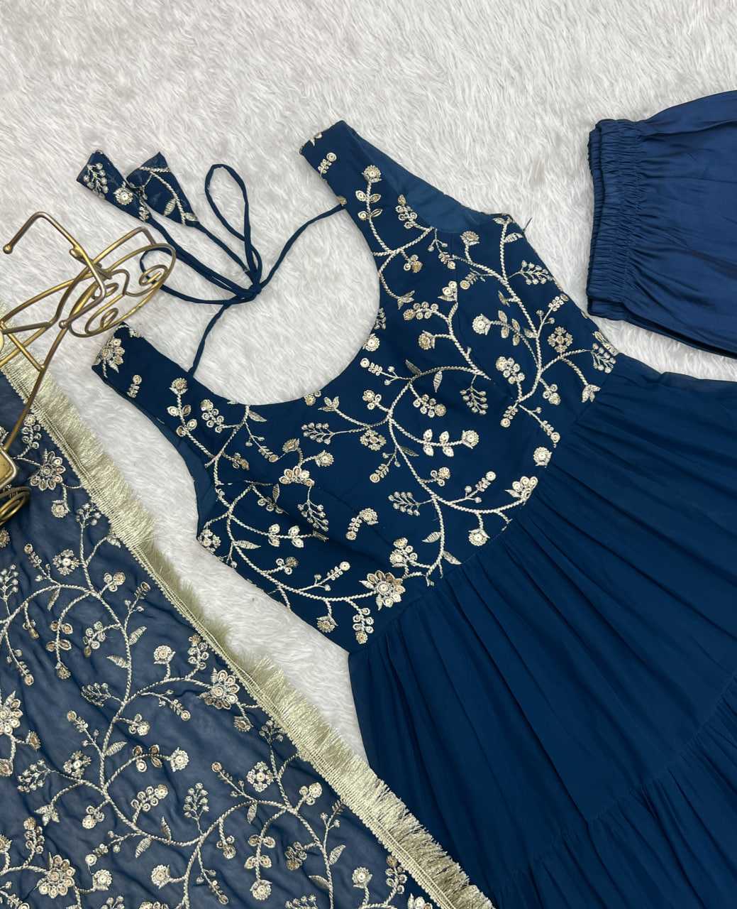 Ynf Faux Georgette KESH504 49 Gowns Wedding Collections Festive Collections Wholesale Anarkali Gown Georgette Gown Gown With Dupatta Manufacturer