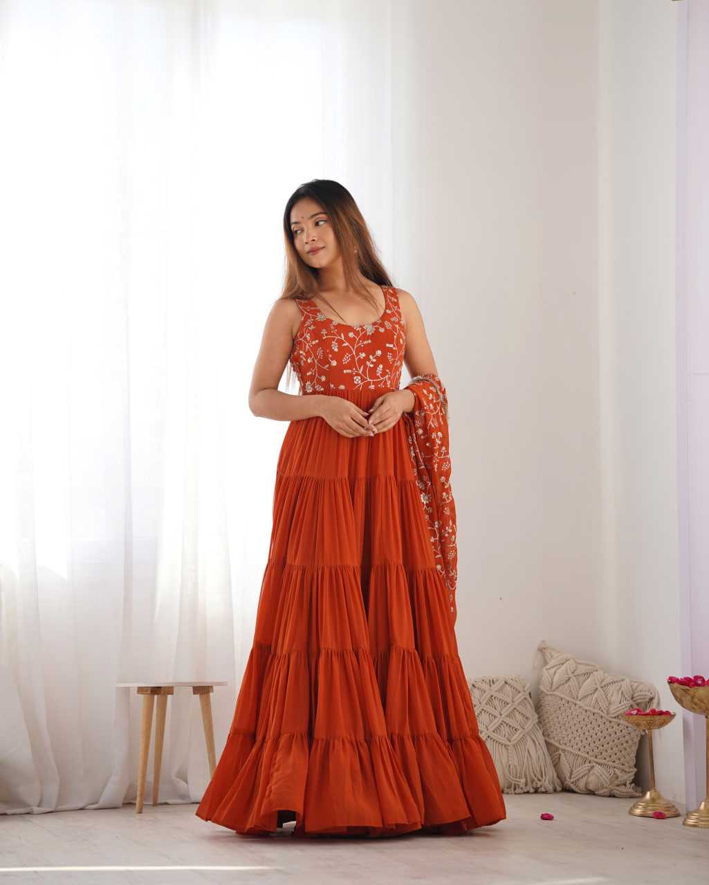 Ynf Faux Georgette KESH504 49 Gowns Wedding Collections Festive Collections Wholesale Anarkali Gown Georgette Gown Gown With Dupatta Manufacturer
