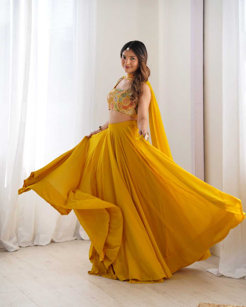 Ynf Faux Georgette KESH504 50 Lehengas Wedding Collections Festive Collections Wholesale Georgette Lehenga Lehenga With Dupatta Lehenga With Blouse Manufacturer