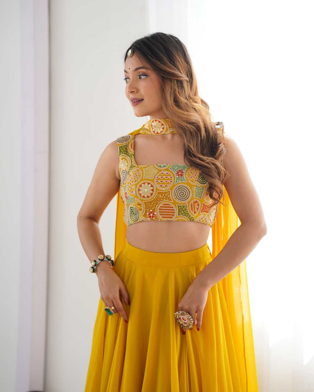 Ynf Faux Georgette KESH504 50 Lehengas Wedding Collections Festive Collections Wholesale Georgette Lehenga Lehenga With Dupatta Lehenga With Blouse Manufacturer