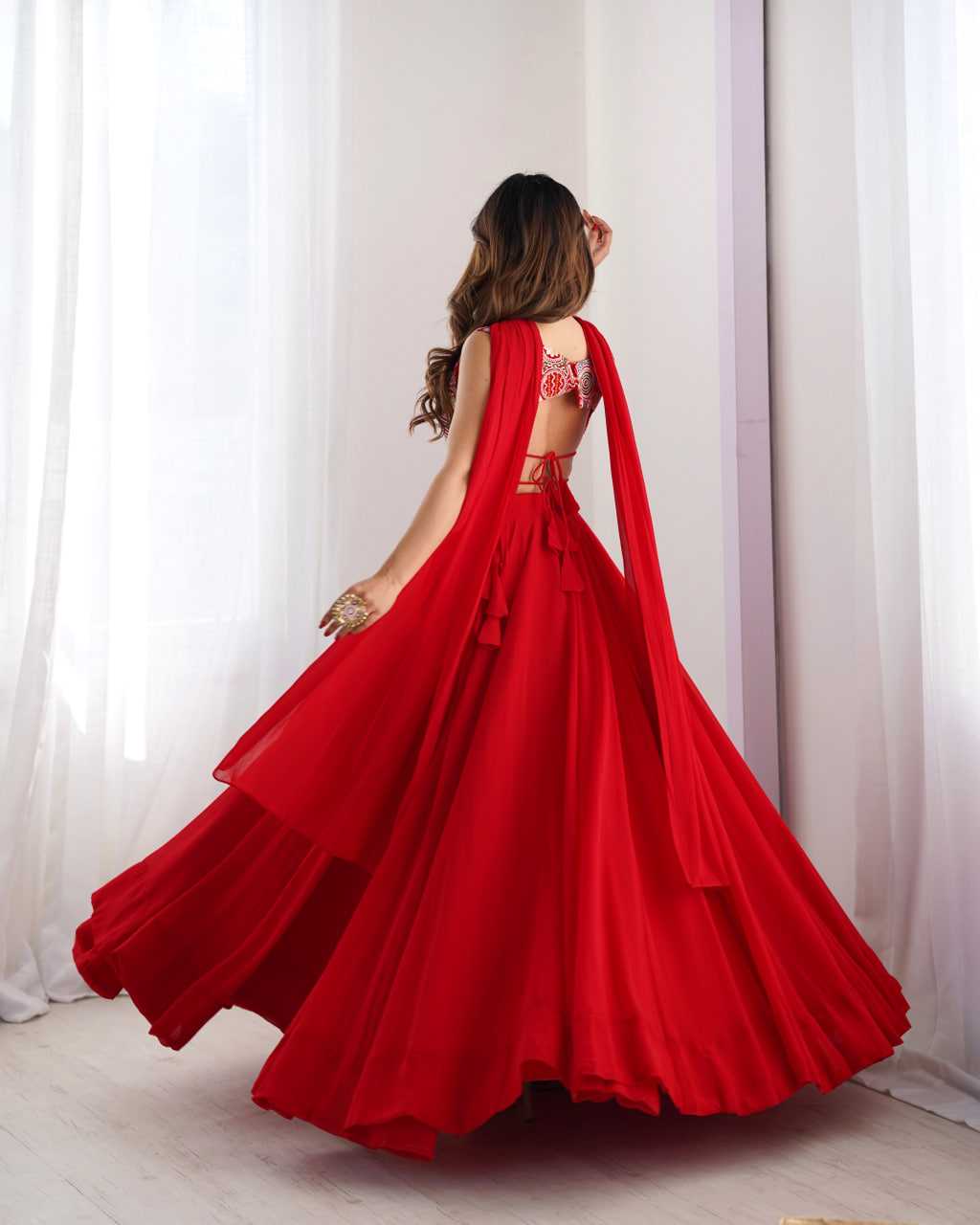 Ynf Faux Georgette KESH504 50 Lehengas Wedding Collections Festive Collections Wholesale Georgette Lehenga Lehenga With Dupatta Lehenga With Blouse Manufacturer