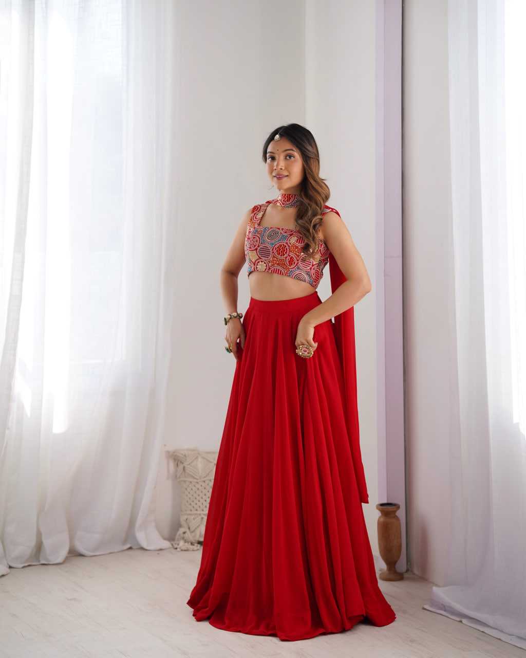 Ynf Faux Georgette KESH504 50 Lehengas Wedding Collections Festive Collections Wholesale Georgette Lehenga Lehenga With Dupatta Lehenga With Blouse Manufacturer