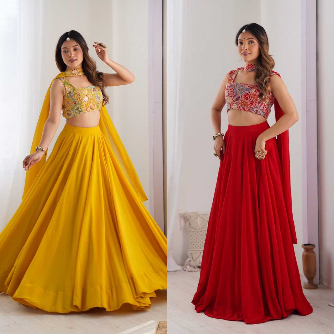 Ynf Faux Georgette KESH504 50 Lehengas Wedding Collections Festive Collections Wholesale Georgette Lehenga Lehenga With Dupatta Lehenga With Blouse Manufacturer
