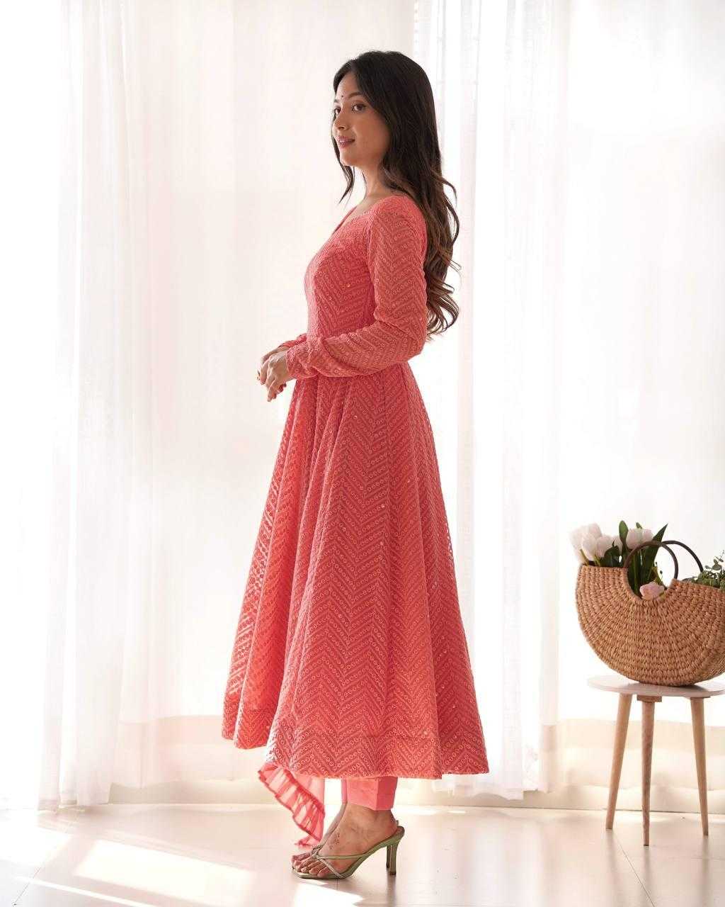 Ynf Faux Georgette KESH504 55 Gowns Wholesale Fancy Gowns Georgette Gown Designer Gowns Manufacturer