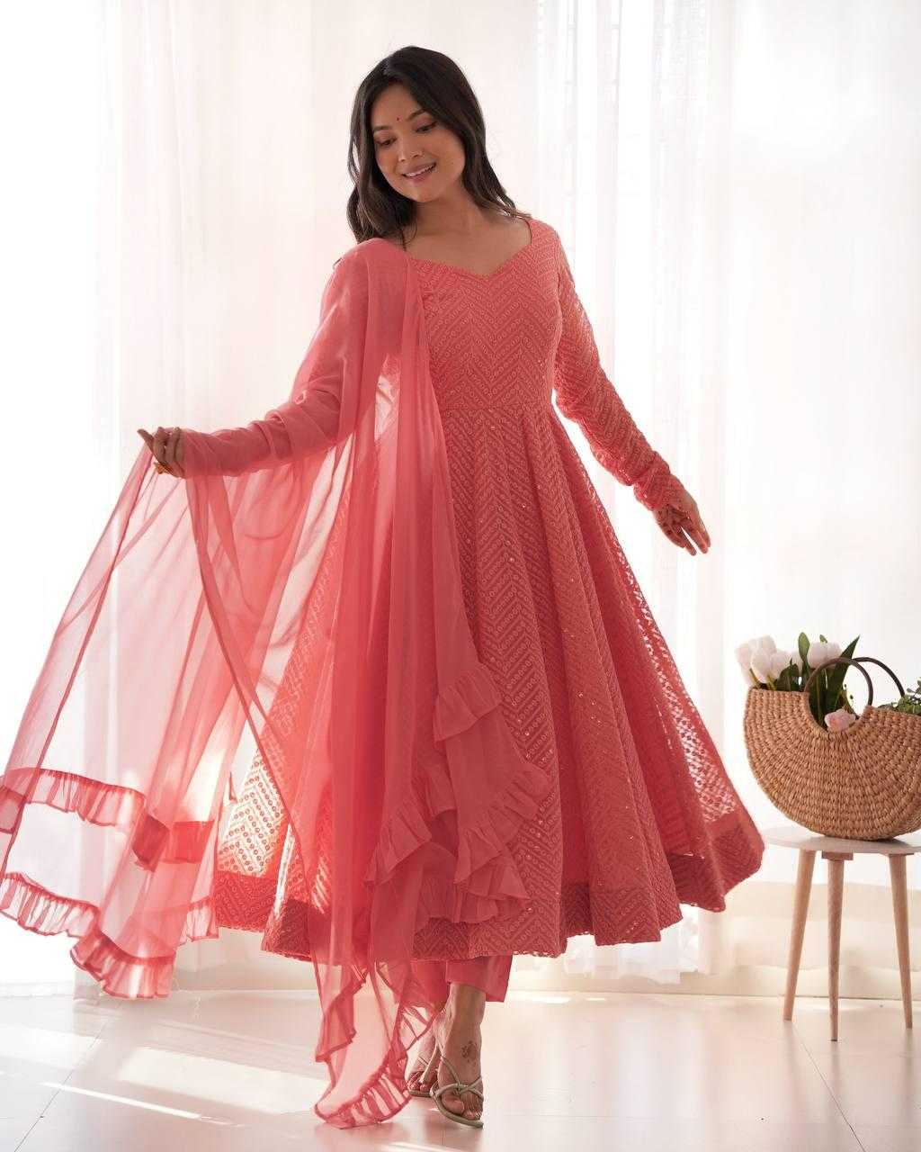 Ynf Faux Georgette KESH504 55 Gowns Wholesale Fancy Gowns Georgette Gown Designer Gowns Manufacturer