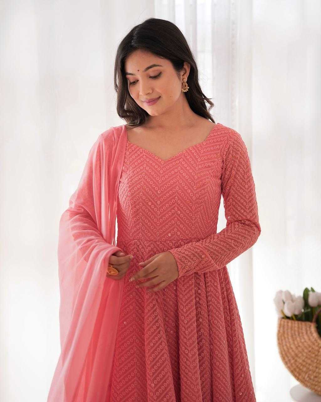 Ynf Faux Georgette KESH504 55 Gowns Wholesale Fancy Gowns Georgette Gown Designer Gowns Manufacturer