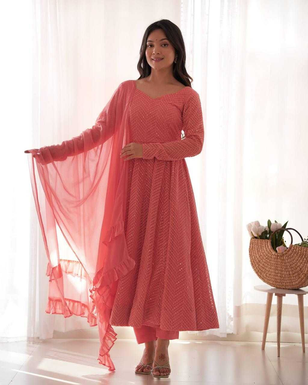 Ynf Faux Georgette KESH504 55 Gowns Wholesale Fancy Gowns Georgette Gown Designer Gowns Manufacturer