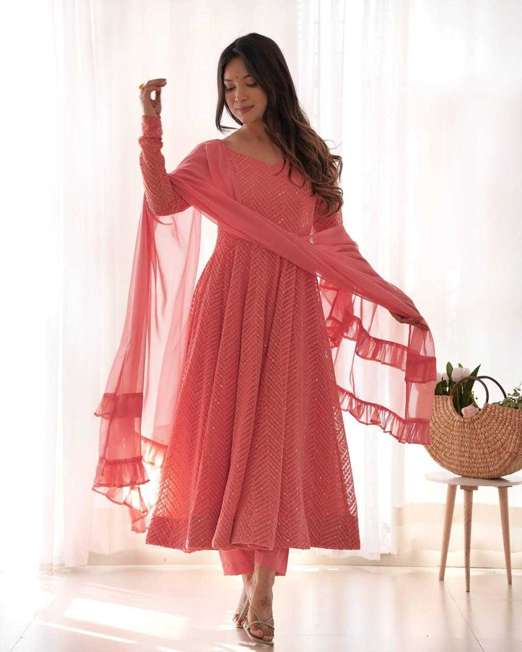 Ynf Faux Georgette KESH504 55 Gowns Wholesale Fancy Gowns Georgette Gown Designer Gowns Manufacturer