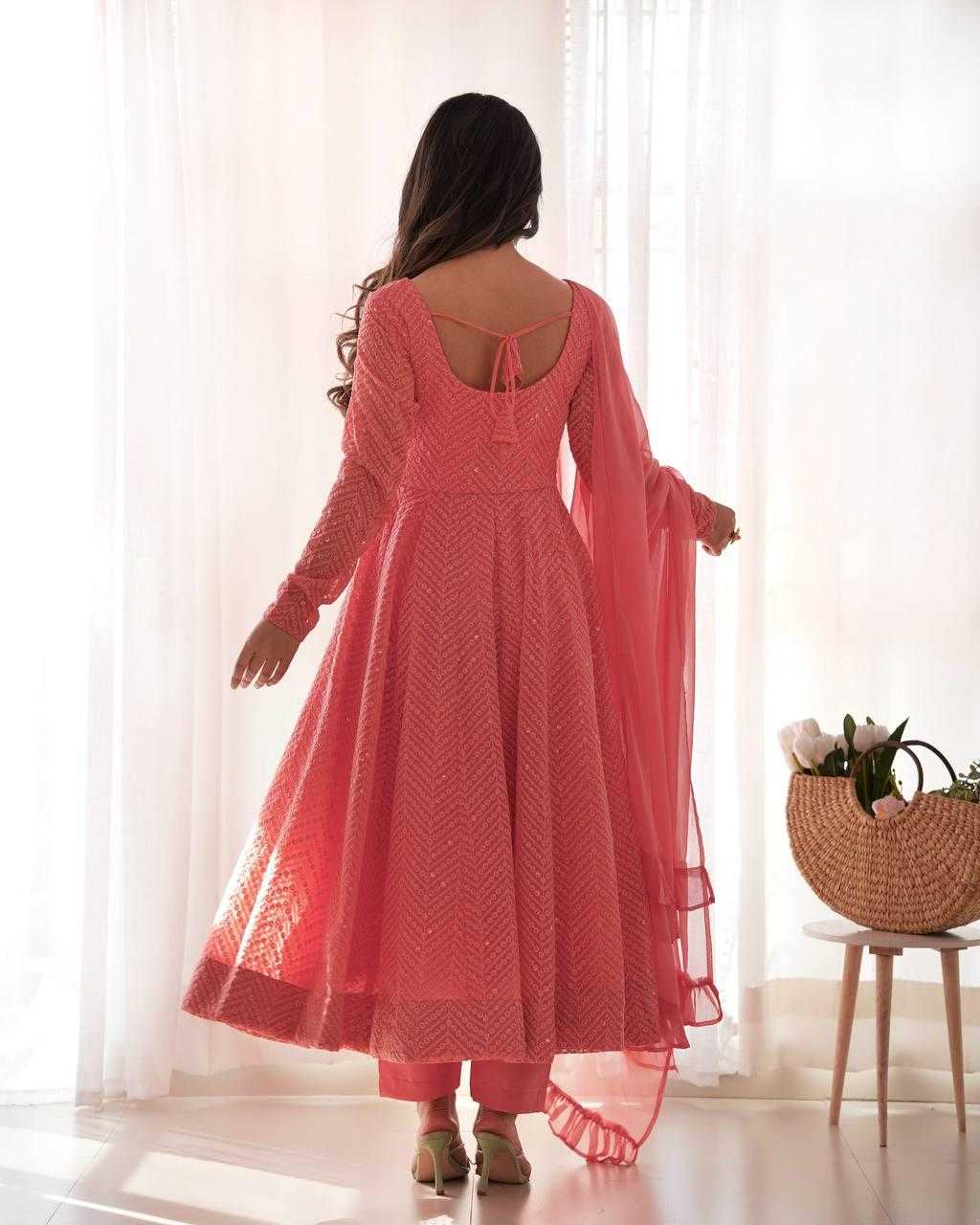 Ynf Faux Georgette KESH504 55 Gowns Wholesale Fancy Gowns Georgette Gown Designer Gowns Manufacturer