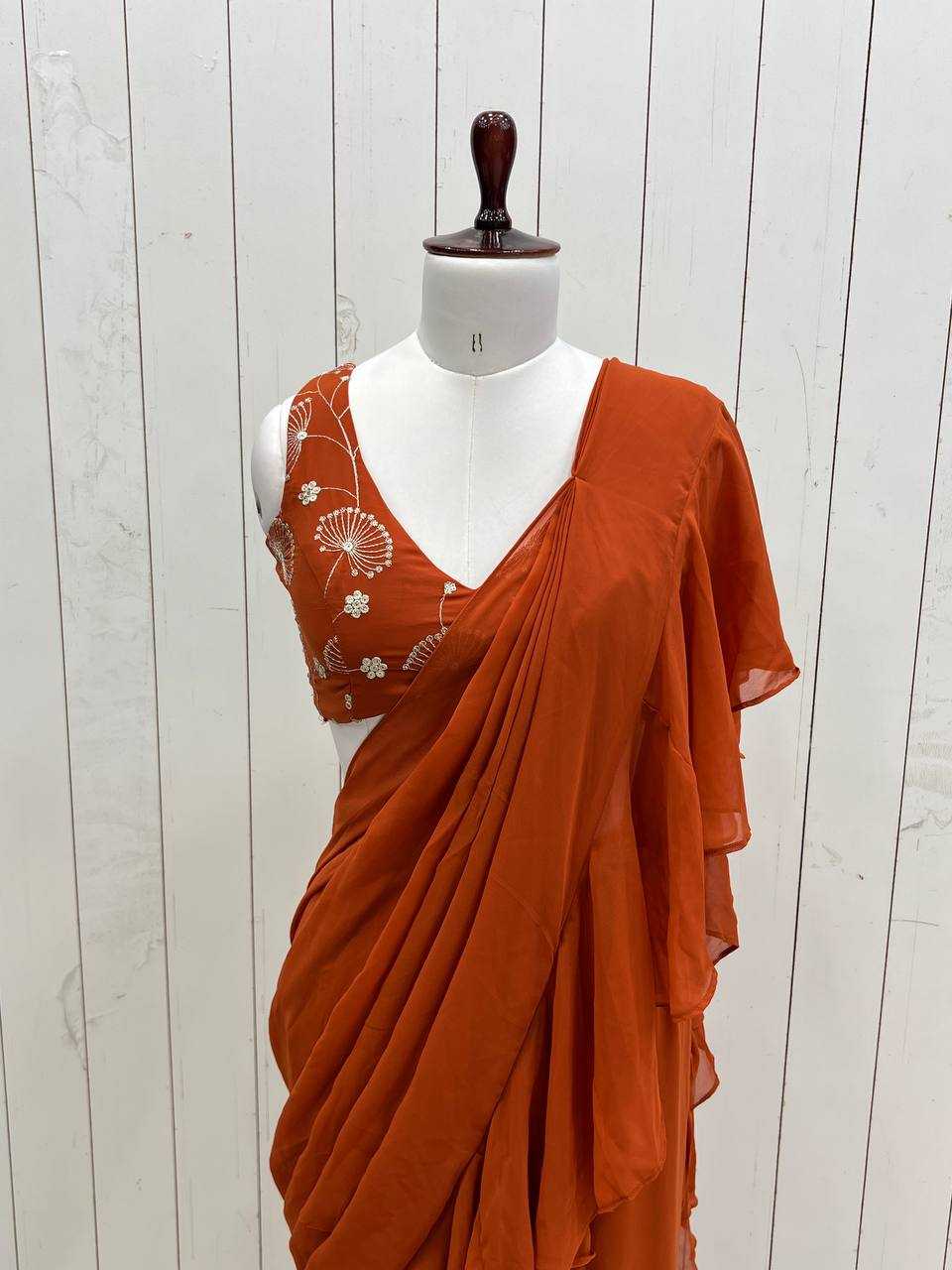 Ynf Faux Georgette KESH504 56 Sarees Wholesale Ready To Wear Sarees Party Wear Sarees Fancy Sarees Embroidered Sarees Manufacturer