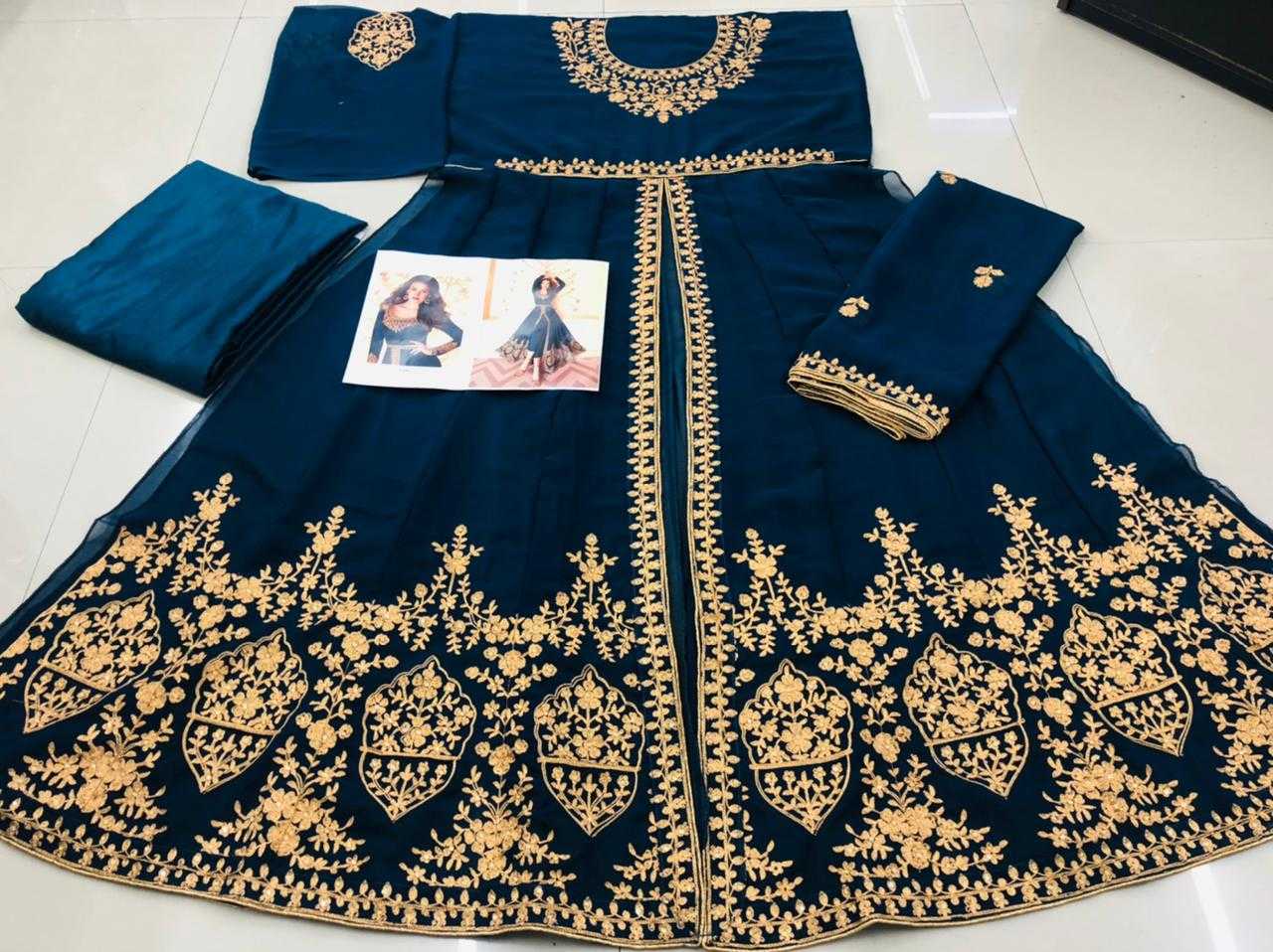 Ynf Faux Georgette KESH504 7216 Suits & Dresses Wedding Collections Festive Collections Wholesale Embroidery Suits Georgette Suit Semi Stitched Suits Manufacturer