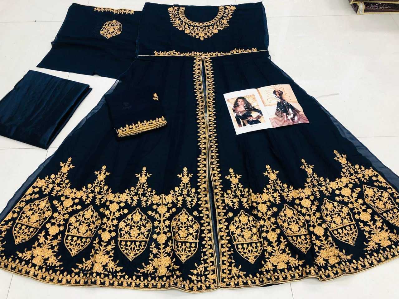 Ynf Faux Georgette KESH504 7216 Suits & Dresses Wedding Collections Festive Collections Wholesale Embroidery Suits Georgette Suit Semi Stitched Suits Manufacturer