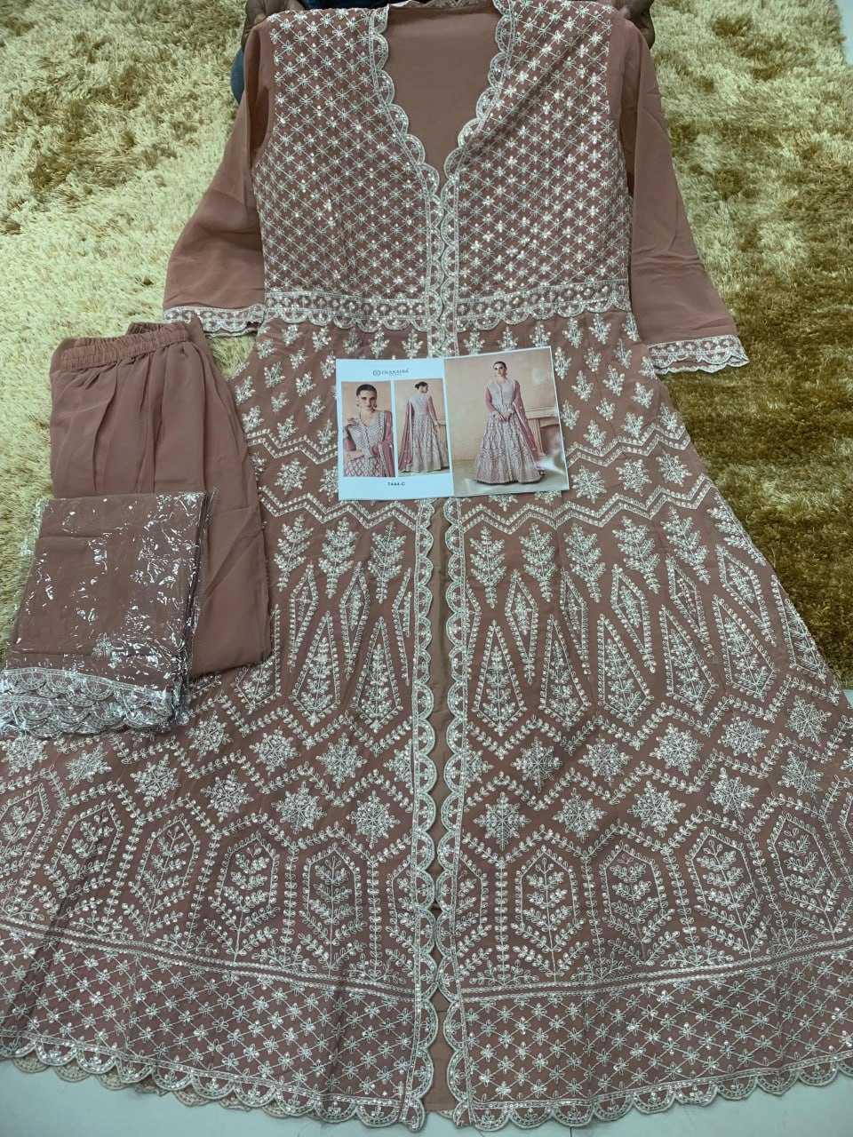 Ynf Faux Georgette KESH504 7444 Gowns Wedding Collections Festive Collections Wholesale Embroidery Gowns Georgette Gown Designer Gowns Manufacturer