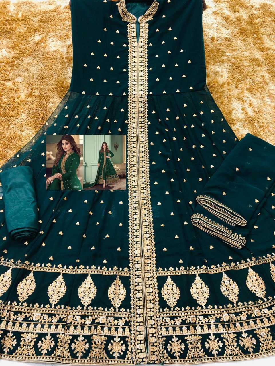 Ynf Faux Georgette KESH504 8527 Gowns Bollywood Collections Festive Collections Wholesale Georgette Gown Sequin Gowns Shamita Shetty Manufacturer
