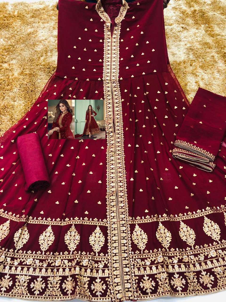 Ynf Faux Georgette KESH504 8527 Gowns Bollywood Collections Festive Collections Wholesale Georgette Gown Sequin Gowns Shamita Shetty Manufacturer