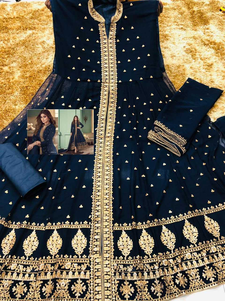 Ynf Faux Georgette KESH504 8527 Gowns Bollywood Collections Festive Collections Wholesale Georgette Gown Sequin Gowns Shamita Shetty Manufacturer