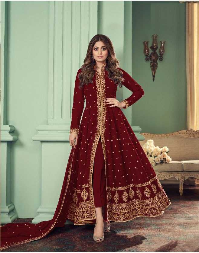 Ynf Faux Georgette KESH504 8527 Gowns Bollywood Collections Festive Collections Wholesale Georgette Gown Sequin Gowns Shamita Shetty Manufacturer