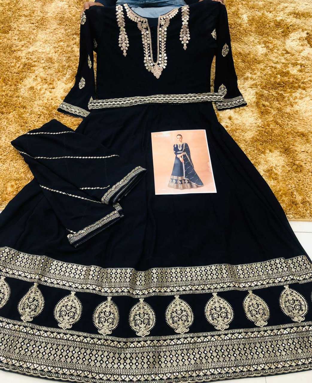 Ynf Faux Georgette KESH504 9875 Gowns Wedding Collections Festive Collections Wholesale Georgette Gown Gown With Dupatta Gown With Belt Manufacturer