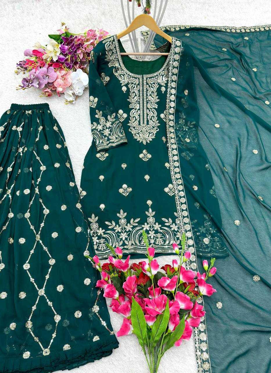 Ynf Faux Georgette KESH506 1156 Suits & Dresses Wedding Collections Festive Collections Wholesale Sharara Salwar Suits Embroidery Suits Georgette Suit Manufacturer