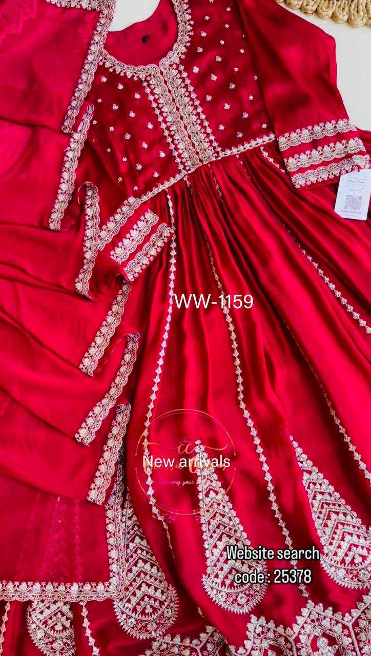 Ynf Faux Georgette KESH506 1159 Gowns Wedding Collections Festive Collections Wholesale Embroidery Gowns Georgette Gown Sequin Gowns Manufacturer