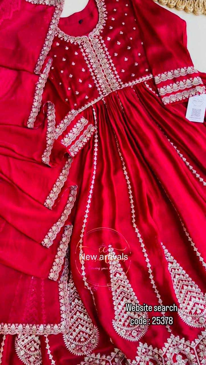 Ynf Faux Georgette KESH506 1159 Gowns Wedding Collections Festive Collections Wholesale Embroidery Gowns Georgette Gown Sequin Gowns Manufacturer