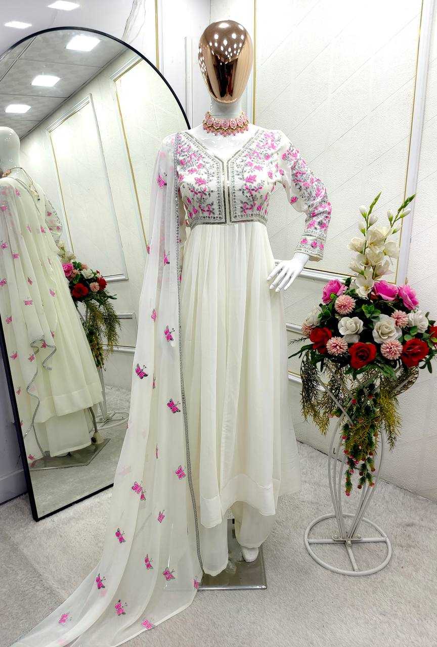 Ynf Faux Georgette KESH506 1167 Gowns Wholesale Fancy Gowns Embroidery Gowns Designer Gowns Manufacturer