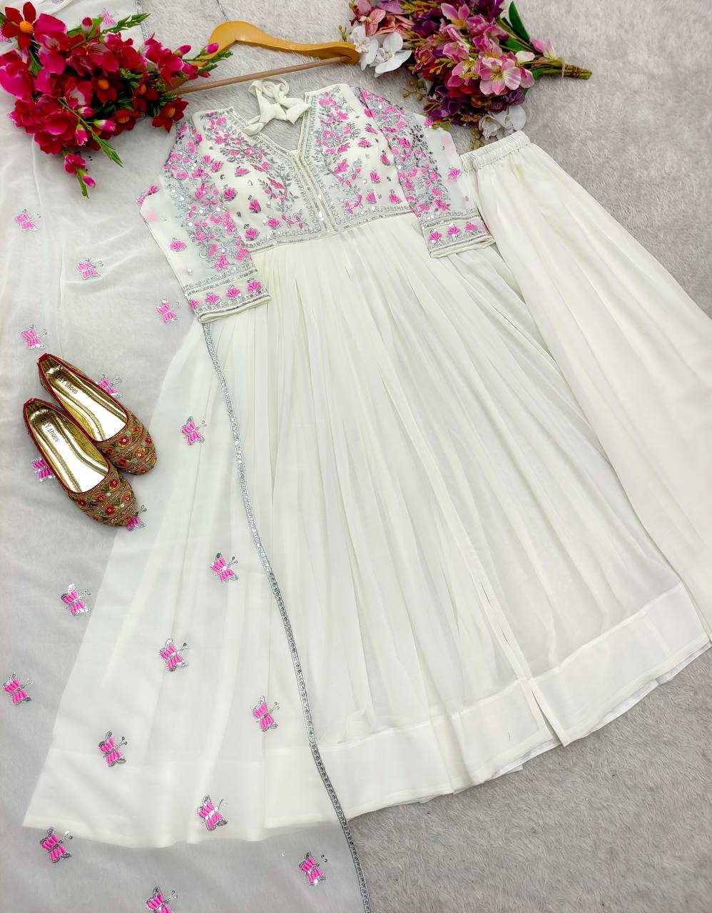 Ynf Faux Georgette KESH506 1167 Gowns Wholesale Fancy Gowns Embroidery Gowns Designer Gowns Manufacturer