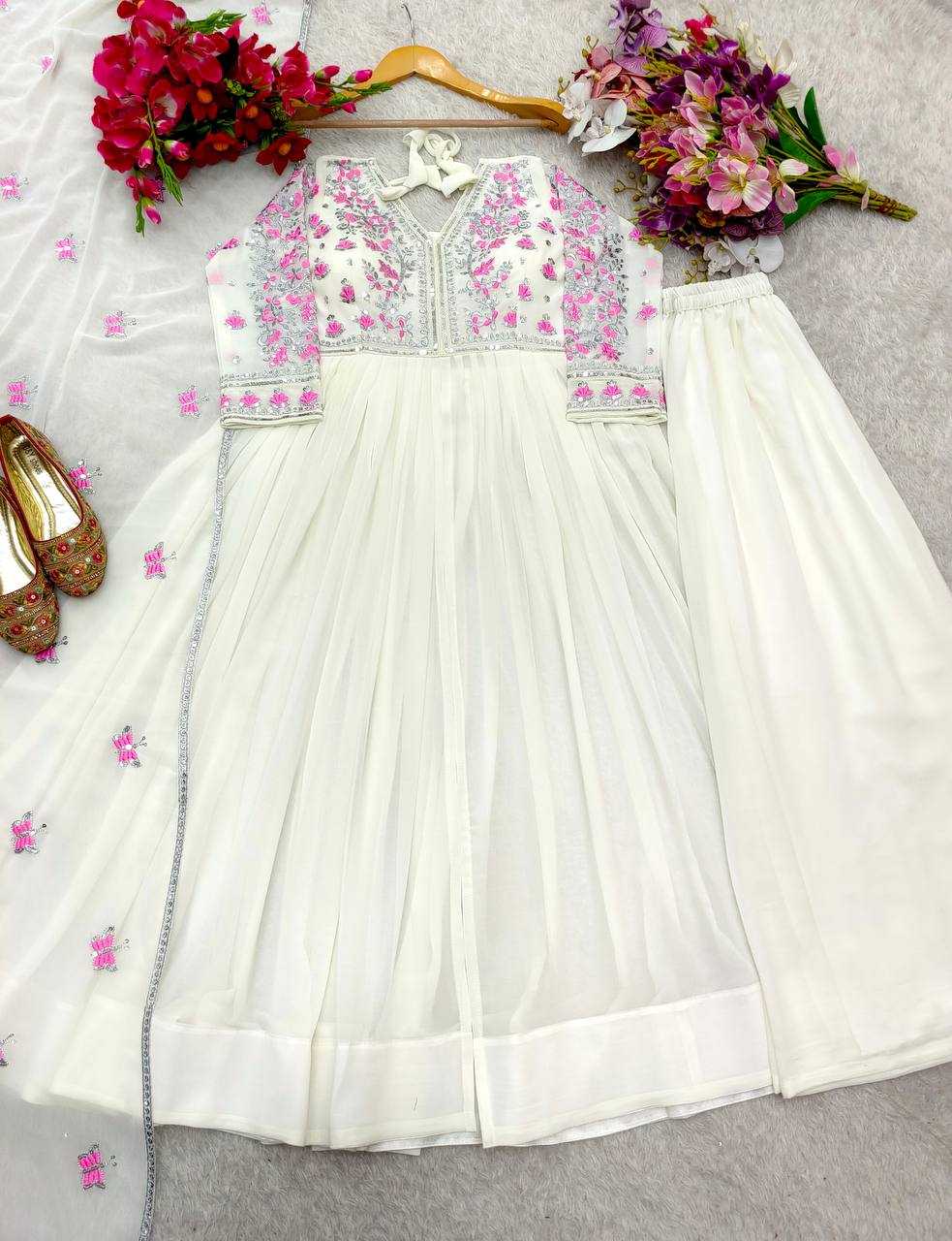 Ynf Faux Georgette KESH506 1167 Gowns Wholesale Fancy Gowns Embroidery Gowns Designer Gowns Manufacturer