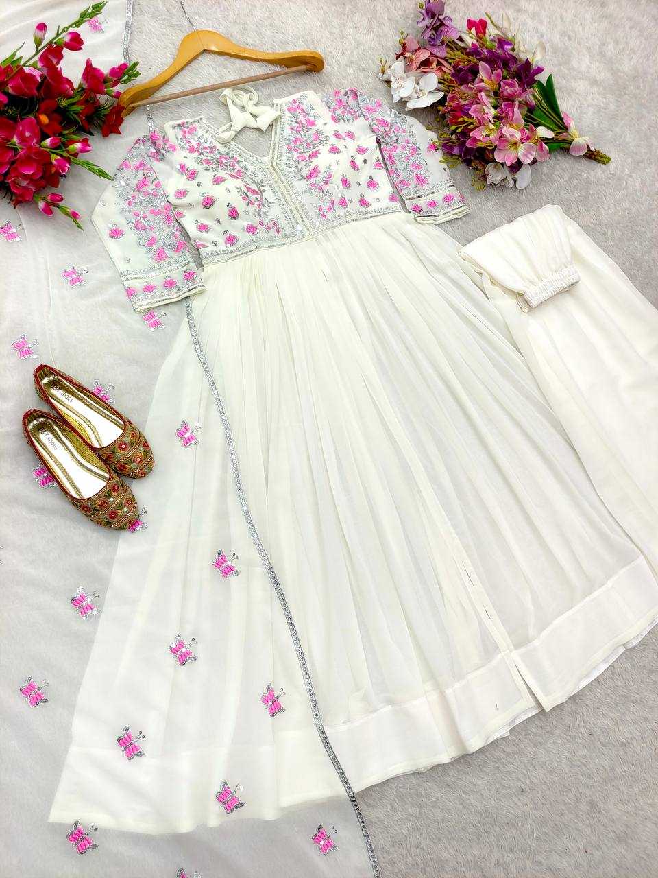 Ynf Faux Georgette KESH506 1167 Gowns Wholesale Fancy Gowns Embroidery Gowns Designer Gowns Manufacturer