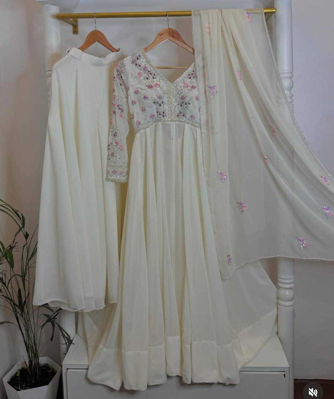 Ynf Faux Georgette KESH506 1167 Gowns Wholesale Fancy Gowns Embroidery Gowns Designer Gowns Manufacturer