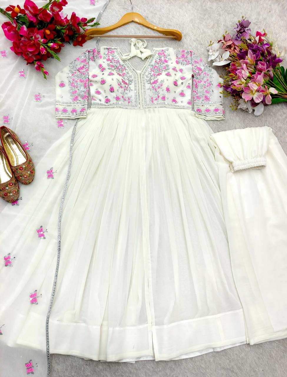 Ynf Faux Georgette KESH506 1167 Gowns Wholesale Fancy Gowns Embroidery Gowns Designer Gowns Manufacturer