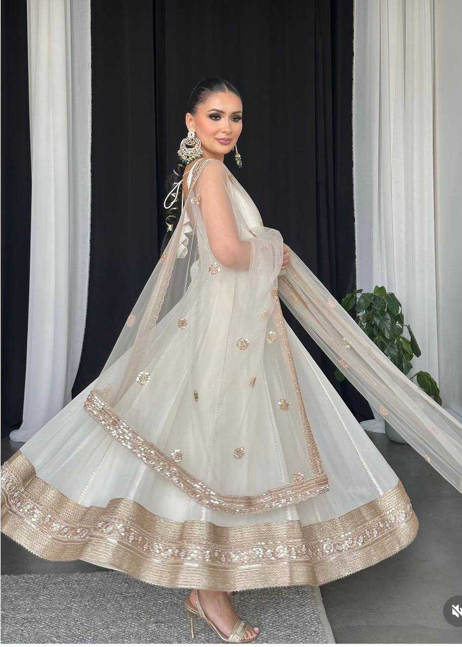 Ynf Faux Georgette KESH506 1179 Gowns Wholesale Fancy Gowns Embroidery Gowns Designer Gowns Manufacturer