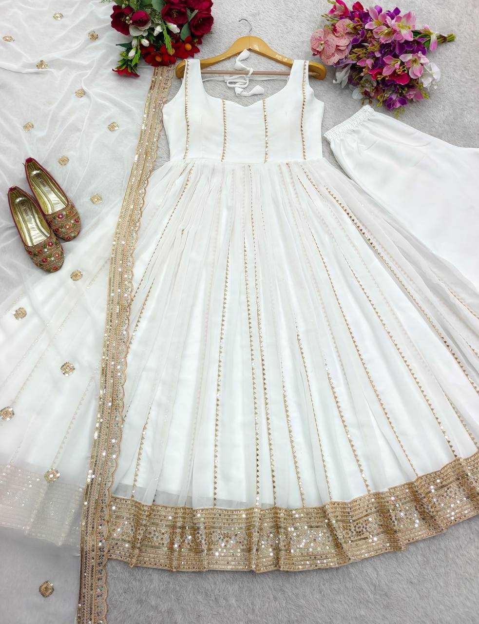 Ynf Faux Georgette KESH506 1179 Gowns Wholesale Fancy Gowns Embroidery Gowns Designer Gowns Manufacturer