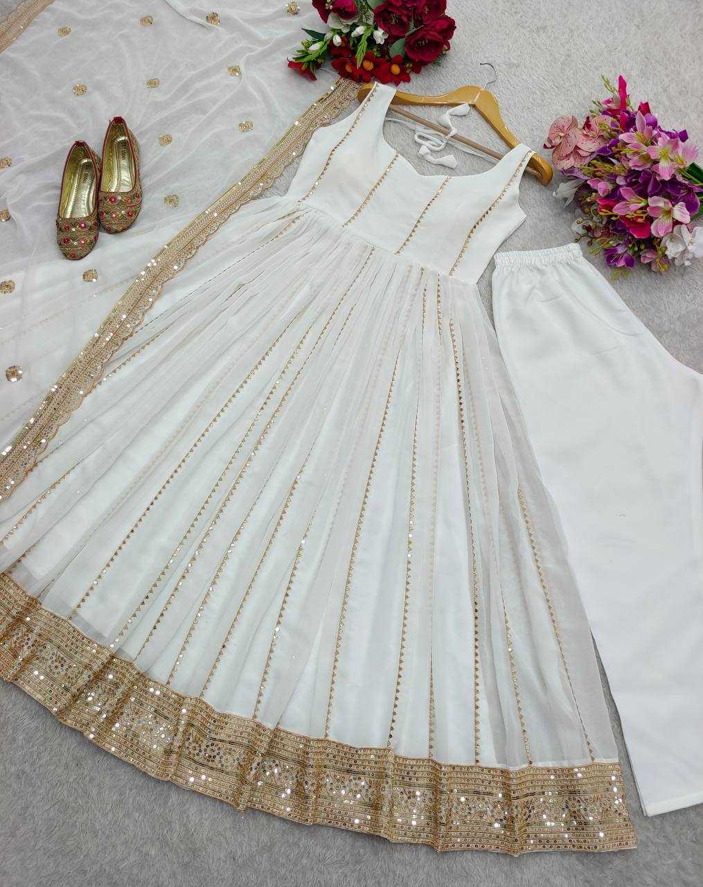 Ynf Faux Georgette KESH506 1179 Gowns Wholesale Fancy Gowns Embroidery Gowns Designer Gowns Manufacturer