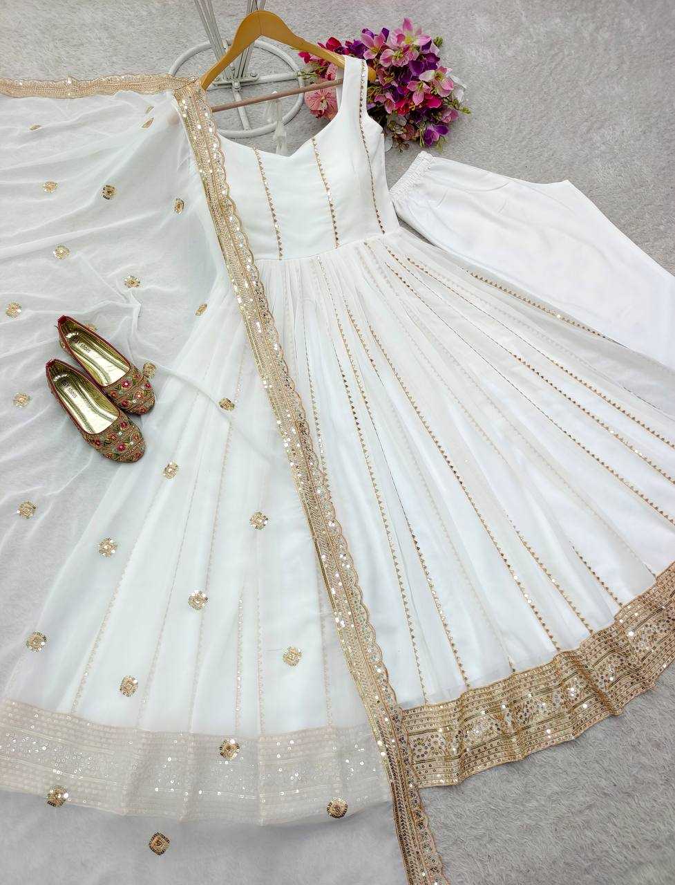 Ynf Faux Georgette KESH506 1179 Gowns Wholesale Fancy Gowns Embroidery Gowns Designer Gowns Manufacturer