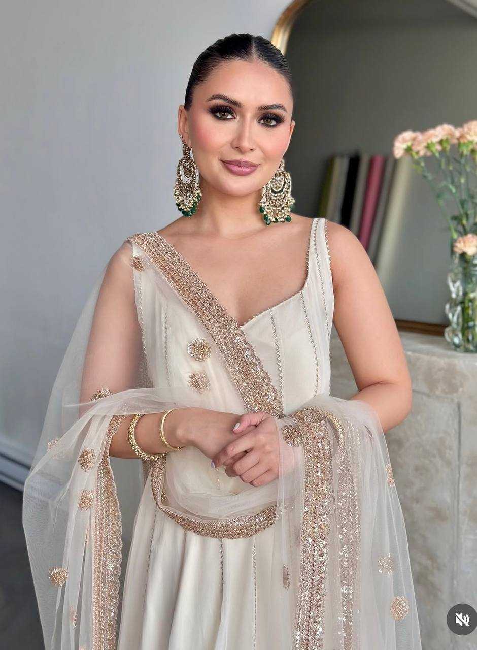 Ynf Faux Georgette KESH506 1179 Gowns Wholesale Fancy Gowns Embroidery Gowns Designer Gowns Manufacturer