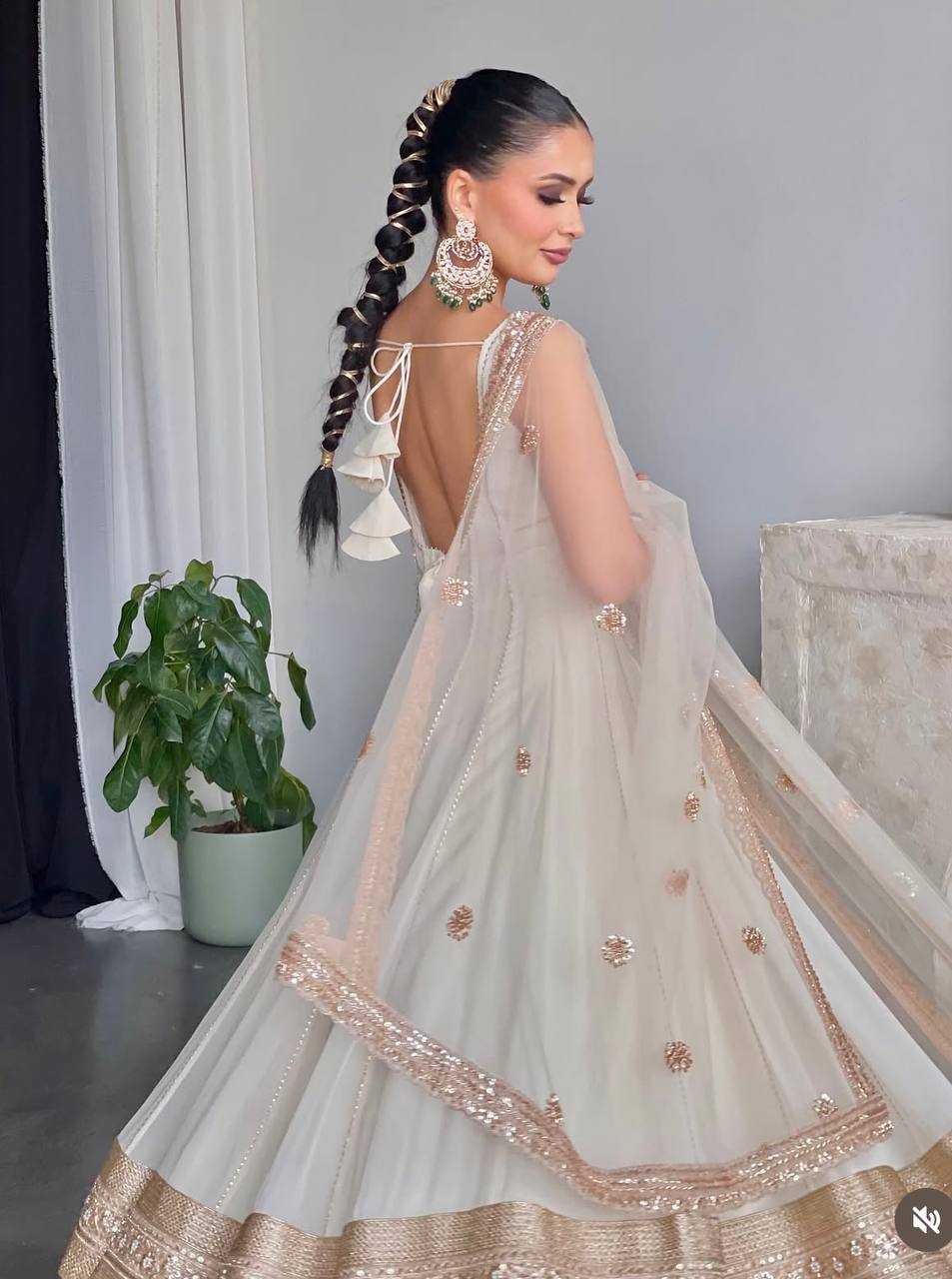 Ynf Faux Georgette KESH506 1179 Gowns Wholesale Fancy Gowns Embroidery Gowns Designer Gowns Manufacturer