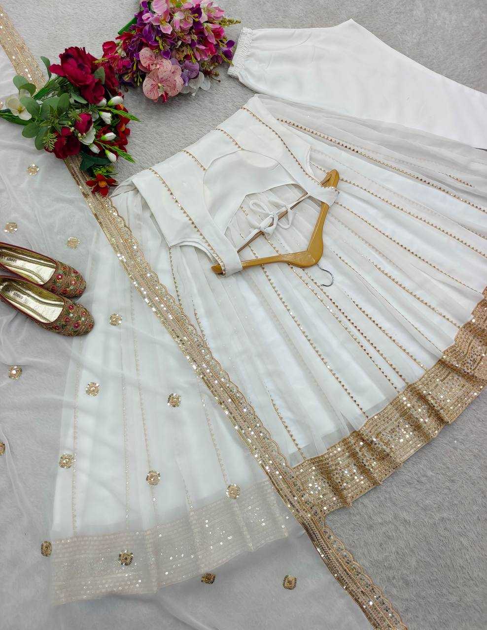 Ynf Faux Georgette KESH506 1179 Gowns Wholesale Fancy Gowns Embroidery Gowns Designer Gowns Manufacturer