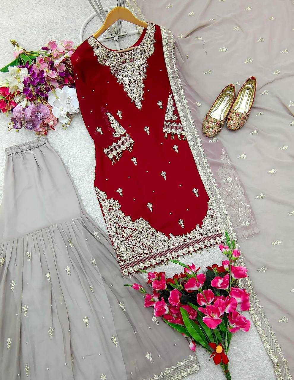 Ynf Faux Georgette KESH506 132 Suits & Dresses Wholesale Ladies Suits Embroidery Suits Designer Suits Manufacturer