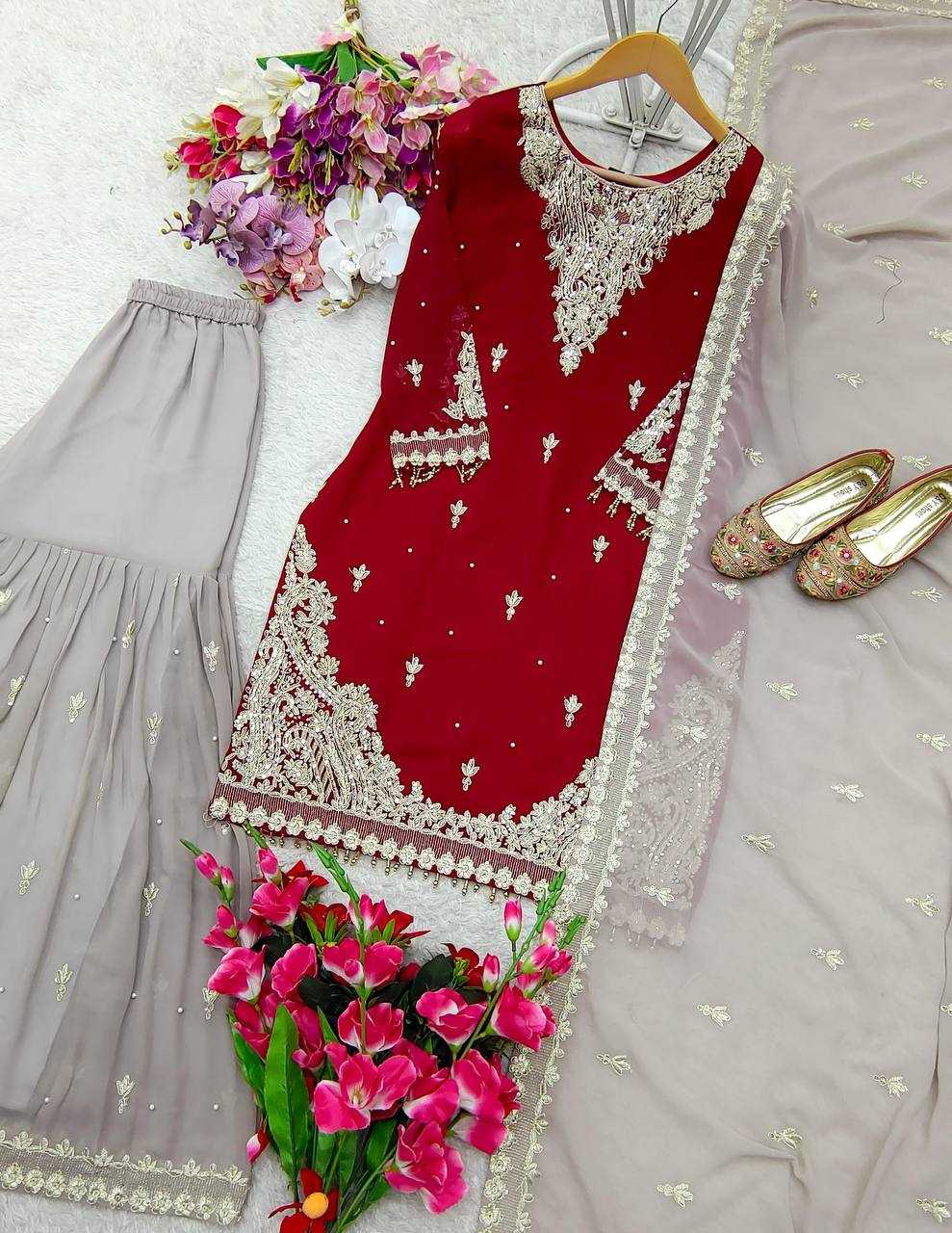 Ynf Faux Georgette KESH506 132 Suits & Dresses Wholesale Ladies Suits Embroidery Suits Designer Suits Manufacturer