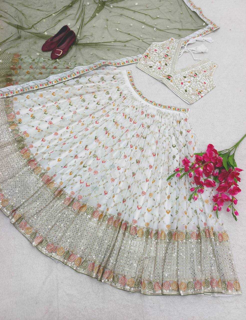 Ynf Faux Georgette KESH506 501 Lehengas Wedding Collections Festive Collections Wholesale Embroidered Lehenga Designer Lehenga Choli Georgette Lehenga Manufacturer