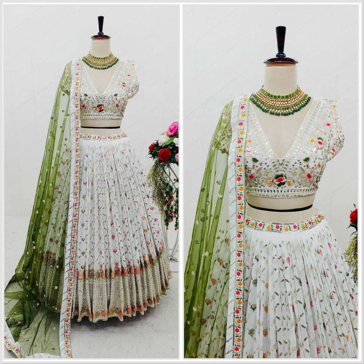 Ynf Faux Georgette KESH506 501 Lehengas Wedding Collections Festive Collections Wholesale Embroidered Lehenga Designer Lehenga Choli Georgette Lehenga Manufacturer